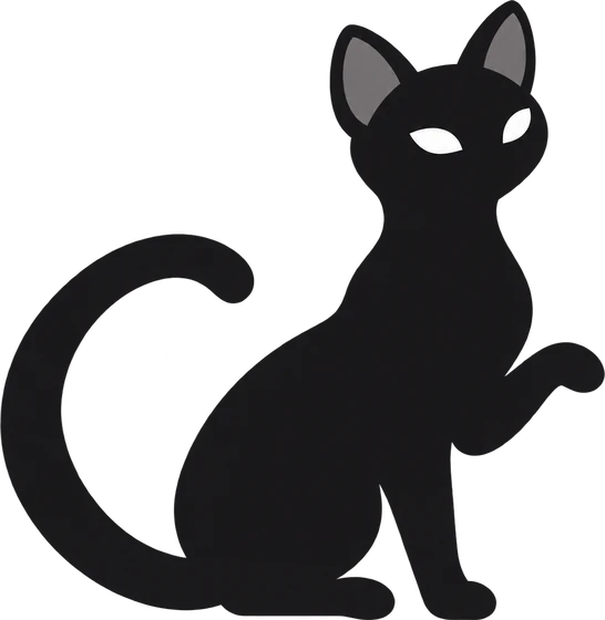 Mascote do Cat Money, um gato preto acenando